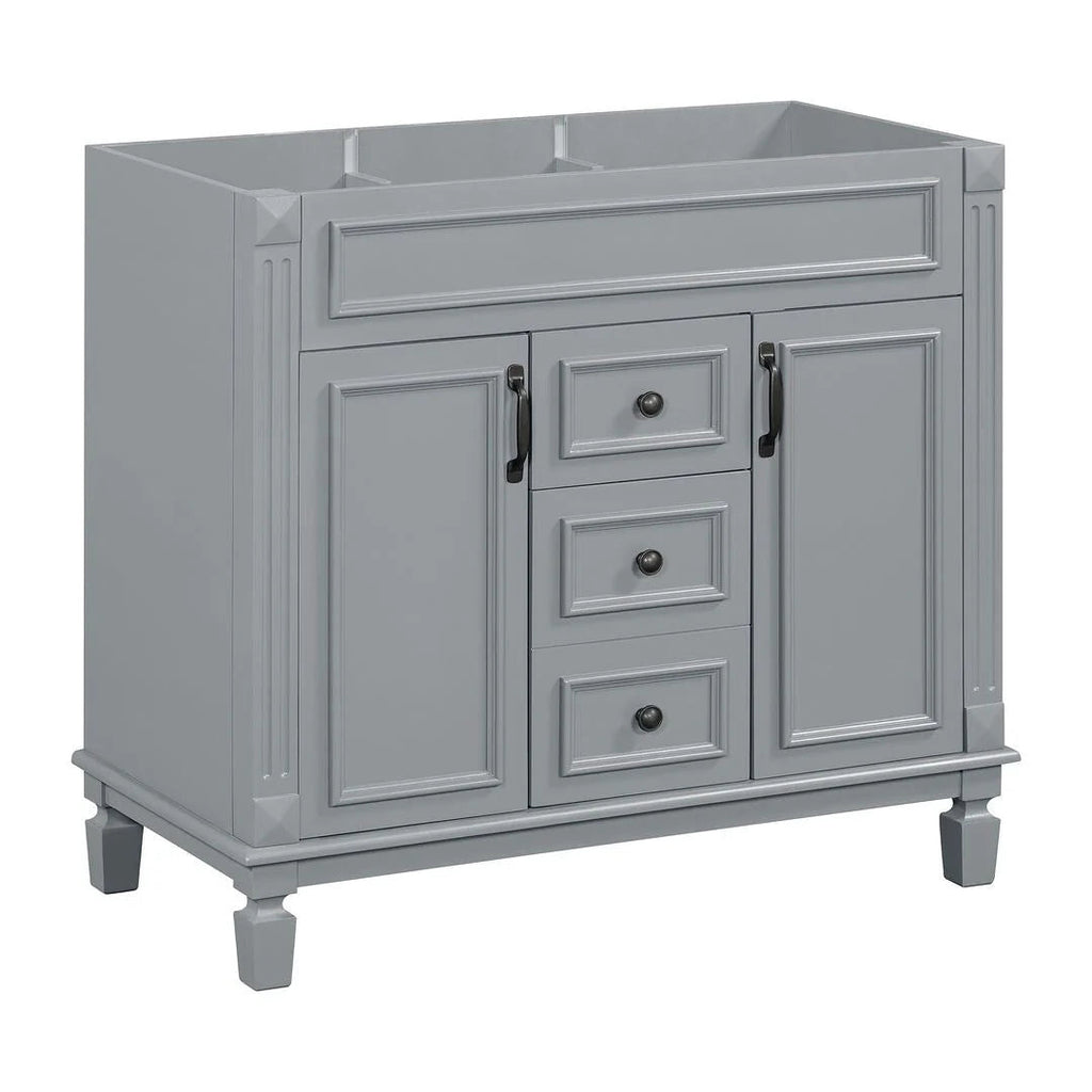 Meuble-lavabo moderne de 36 po avec vasque et armoire à miroir, 2 portes et 2 tiroirs