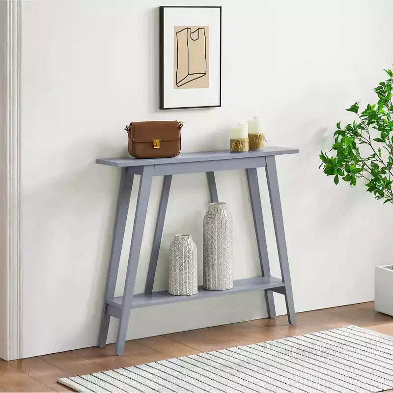 Kings Brand Furniture – Console étroite avec étagère de rangement pour couloir, entrée, vestibule, salon