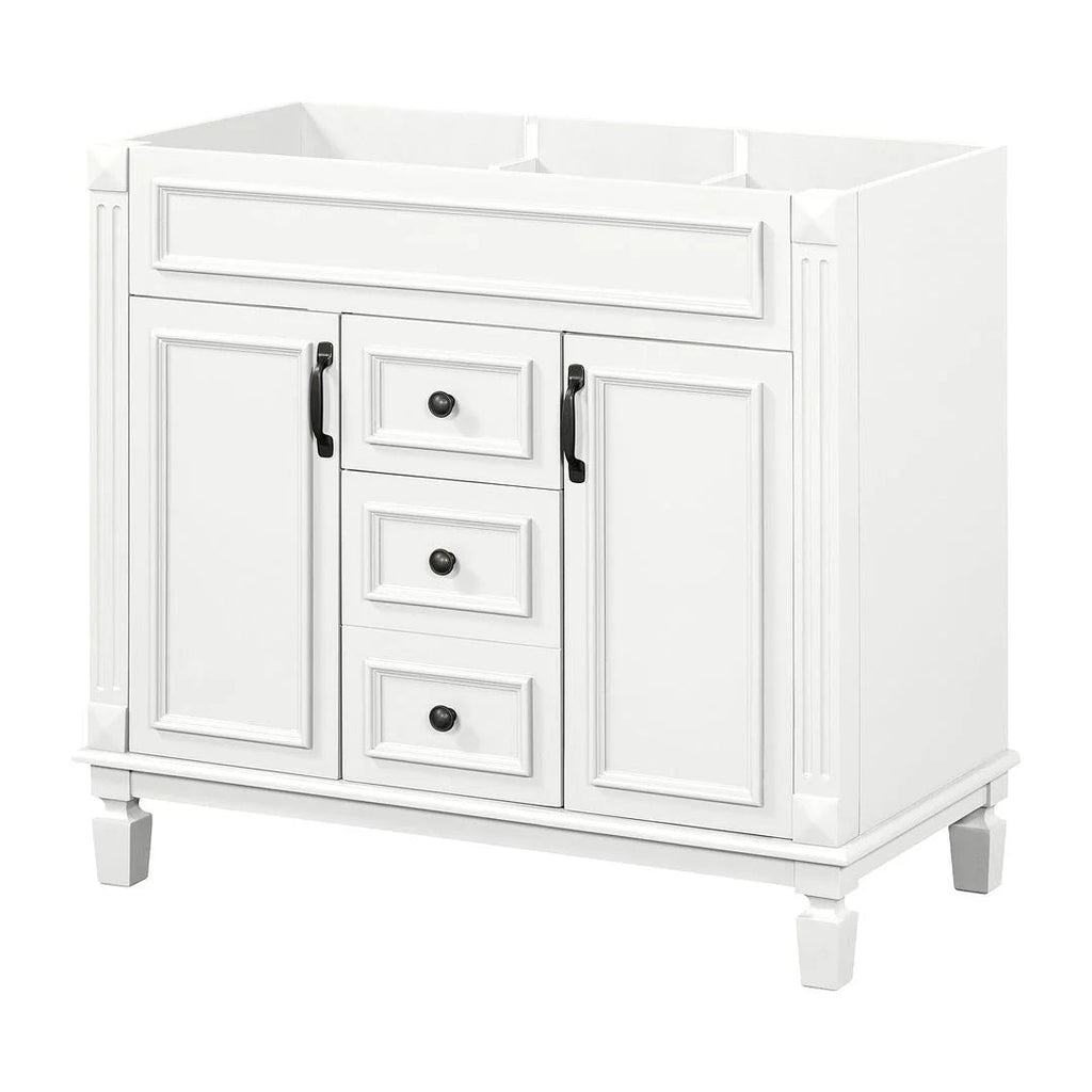 Meuble-lavabo moderne de 36 po avec vasque et armoire à miroir, 2 portes et 2 tiroirs