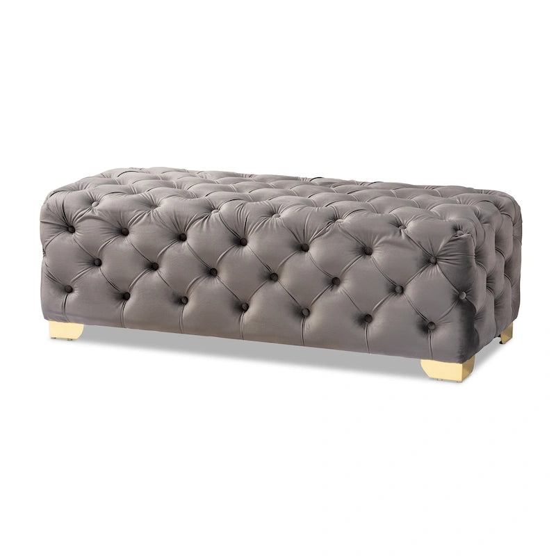 Banc ottoman en velours Gracewood Hollow Solanki