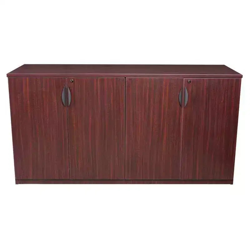 Buffet de rangement de bureau Regency 72 Legacy, acajou : structure en bois, 4 portes, support pour imprimante à 4 étagères