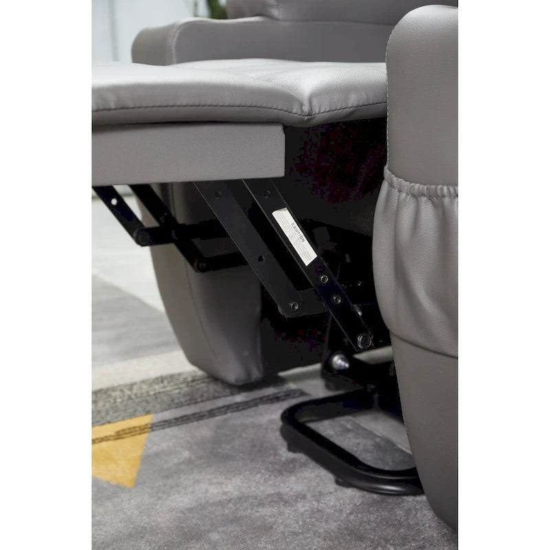 Fauteuil inclinable en similicuir avec porte-gobelets et télécommande