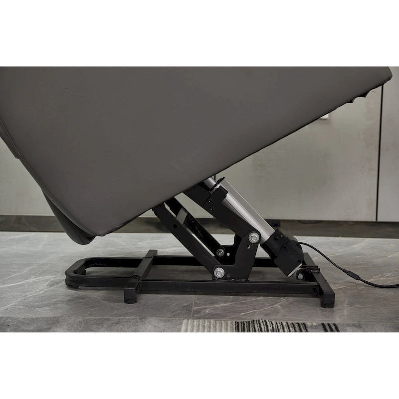 Fauteuil inclinable en similicuir avec porte-gobelets et télécommande