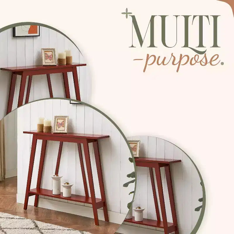 Kings Brand Furniture – Console étroite avec étagère de rangement pour couloir, entrée, vestibule, salon