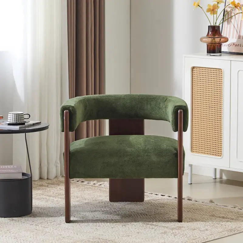 Fauteuil d'appoint moderne en tissu bouclette rembourré