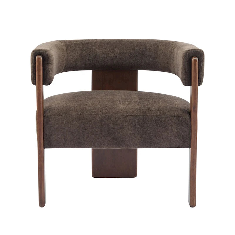Fauteuil d'appoint moderne en tissu bouclette rembourré