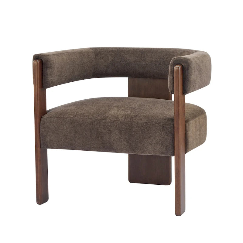 Fauteuil d'appoint moderne en tissu bouclette rembourré