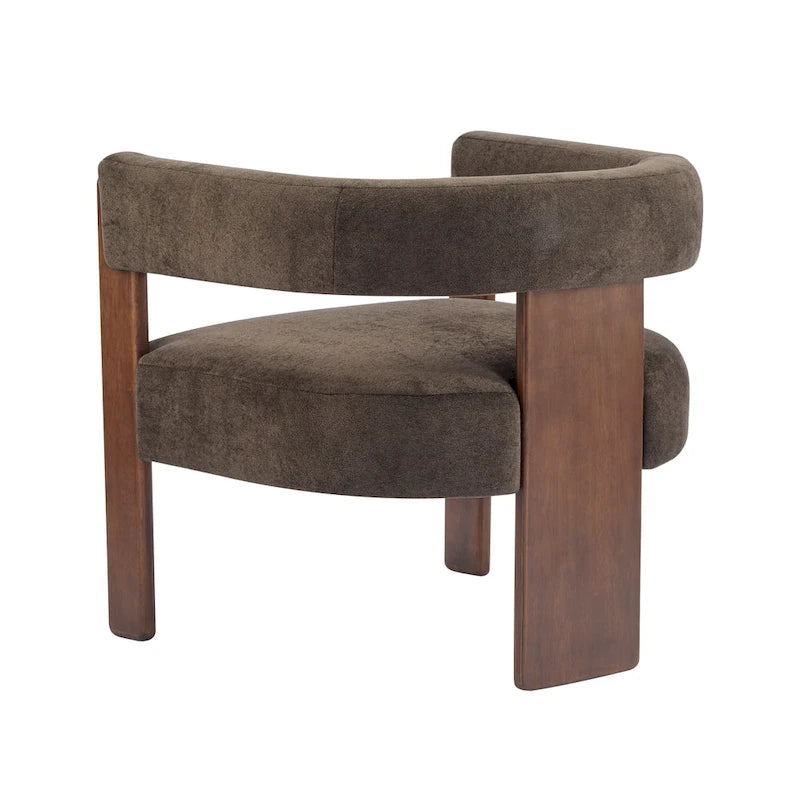 Fauteuil d'appoint moderne en tissu bouclette rembourré