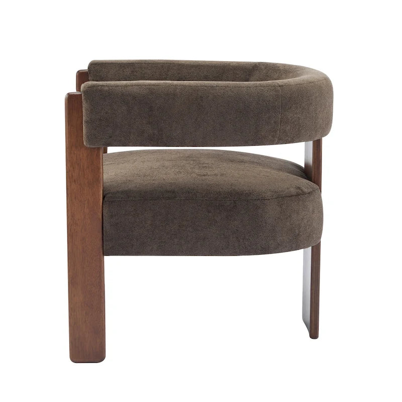 Fauteuil d'appoint moderne en tissu bouclette rembourré