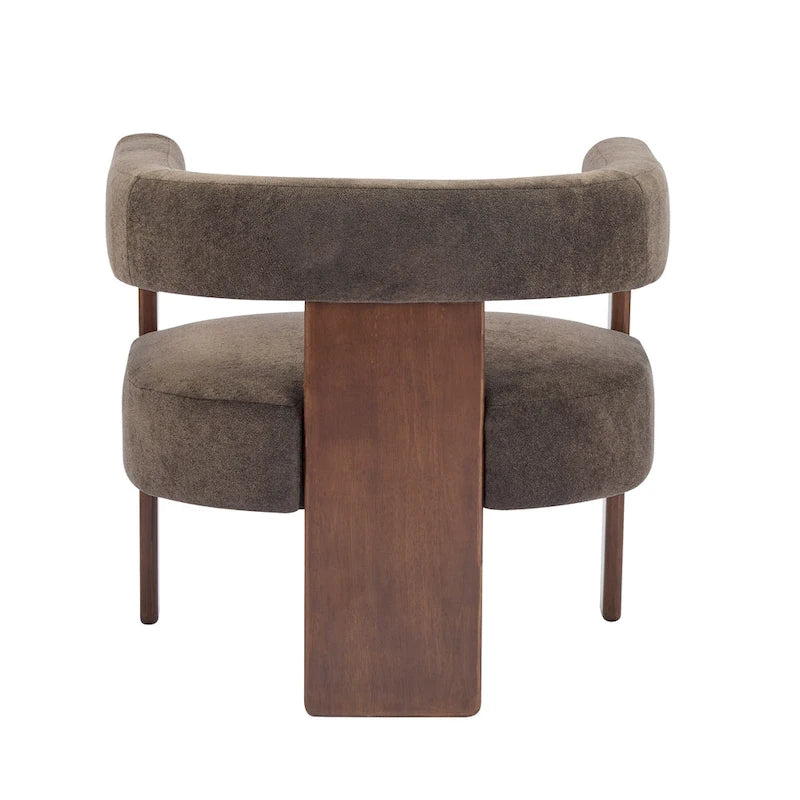 Fauteuil d'appoint moderne en tissu bouclette rembourré