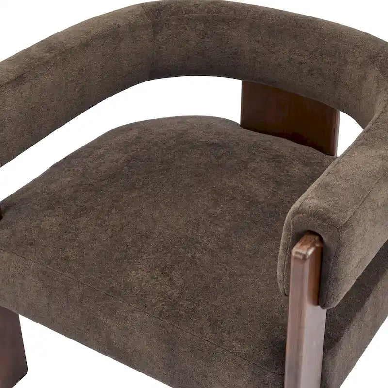 Fauteuil d'appoint moderne en tissu bouclette rembourré