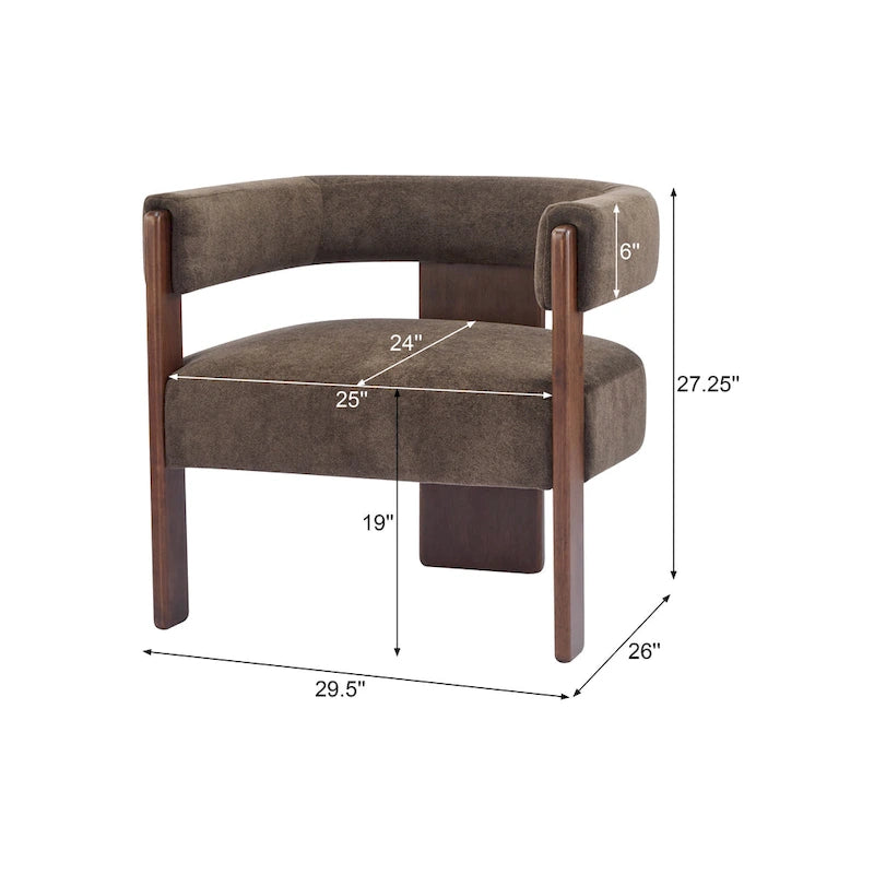 Fauteuil d'appoint moderne en tissu bouclette rembourré