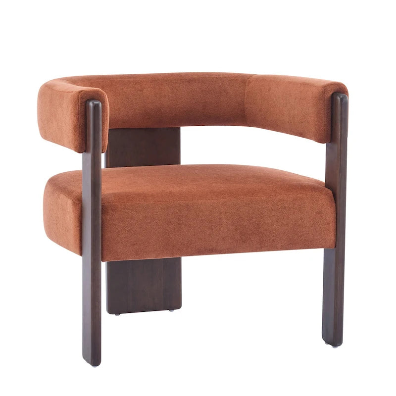 Fauteuil d'appoint moderne en tissu bouclette rembourré