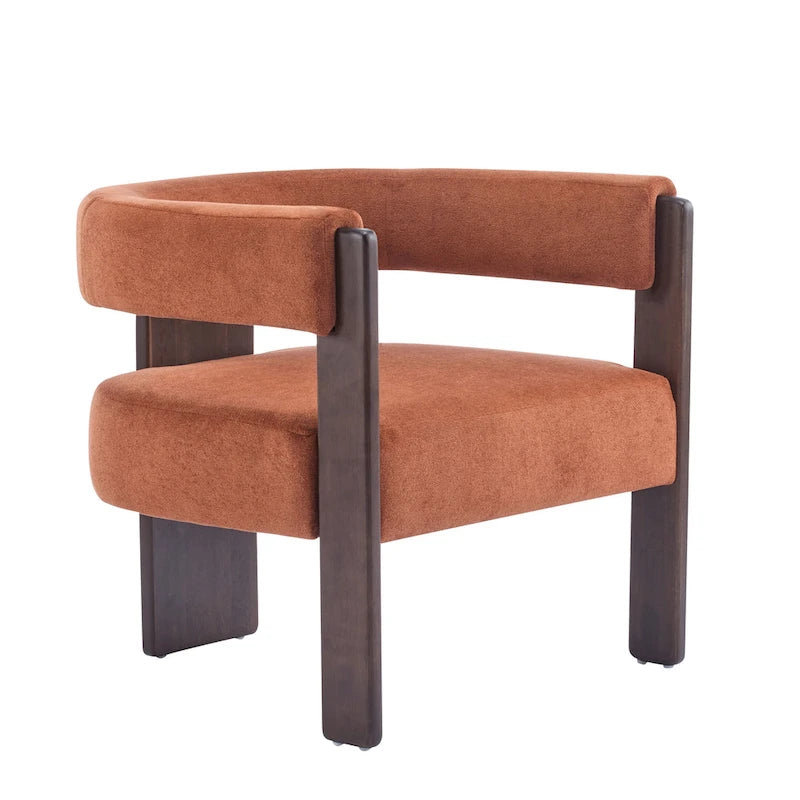 Fauteuil d'appoint moderne en tissu bouclette rembourré