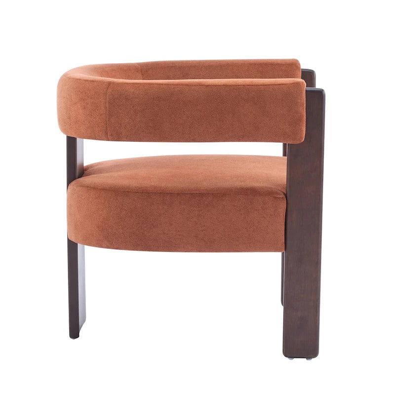 Fauteuil d'appoint moderne en tissu bouclette rembourré