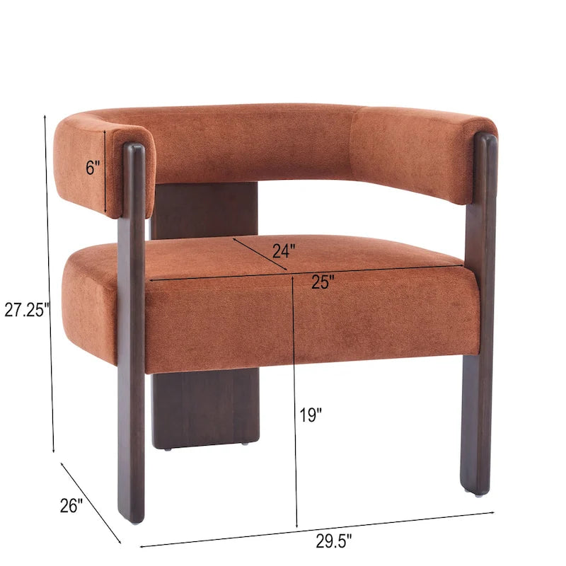 Fauteuil d'appoint moderne en tissu bouclette rembourré