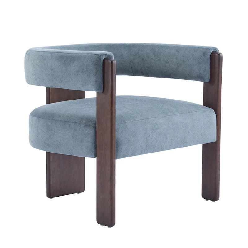 Fauteuil d'appoint moderne en tissu bouclette rembourré