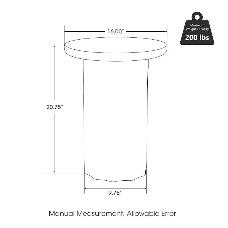Table d'appoint moderne en faux marbre de 20,75 po de hauteur
