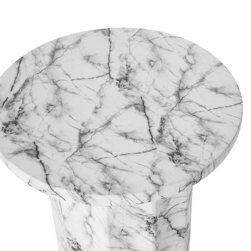 Table d'appoint moderne en faux marbre de 20,75 po de hauteur