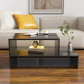 Table basse moderne et minimaliste avec rangement ouvert pour salon, noir