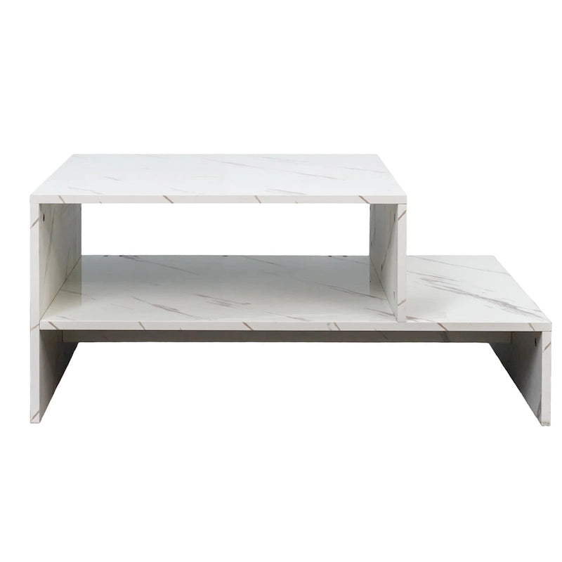 Table basse moderne et minimaliste avec rangement ouvert pour salon, noir