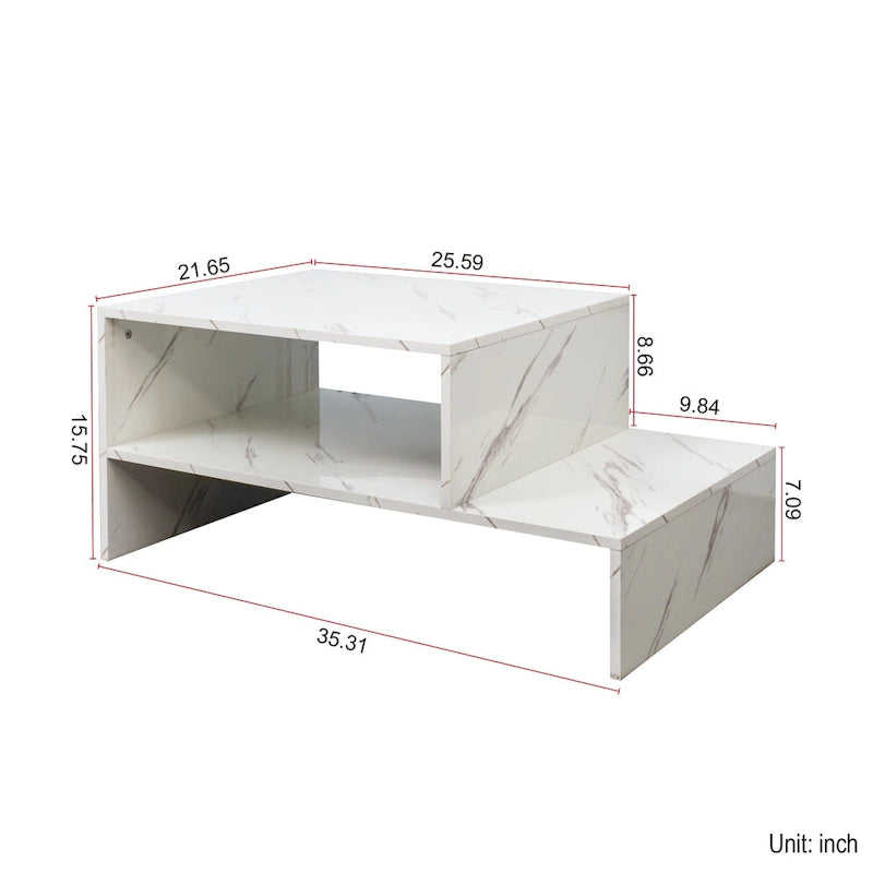 Table basse moderne et minimaliste avec rangement ouvert pour salon, noir