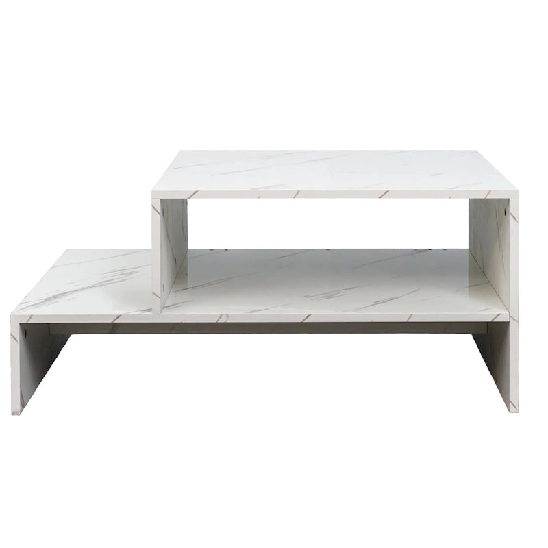 Table basse moderne et minimaliste avec rangement ouvert pour salon, noir