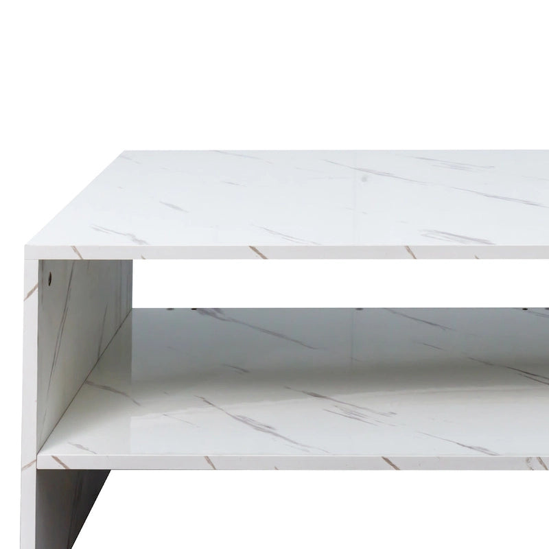 Table basse moderne et minimaliste avec rangement ouvert pour salon, noir