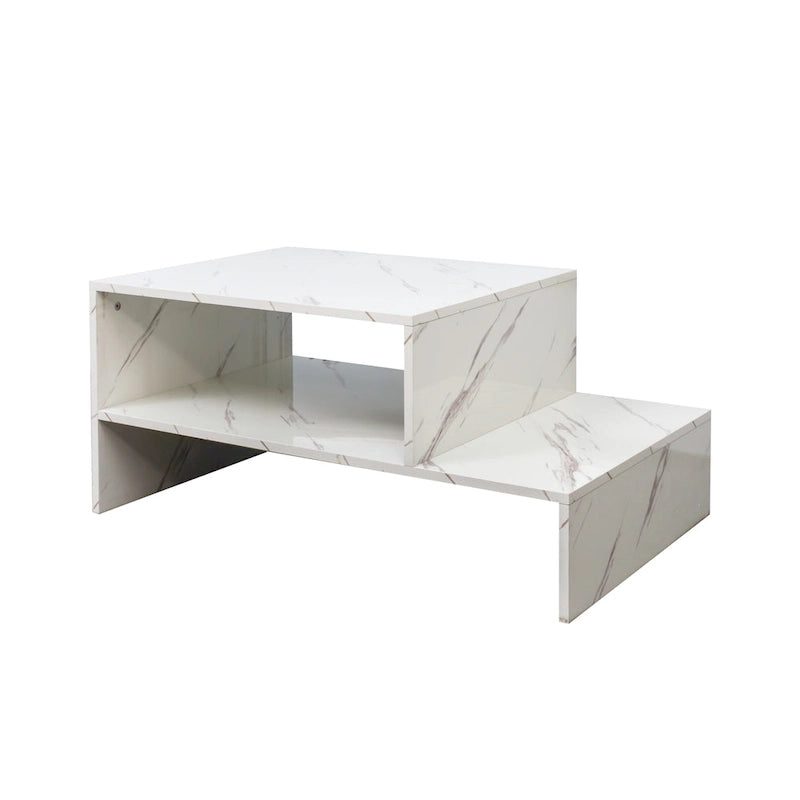 Table basse moderne et minimaliste avec rangement ouvert pour salon, noir