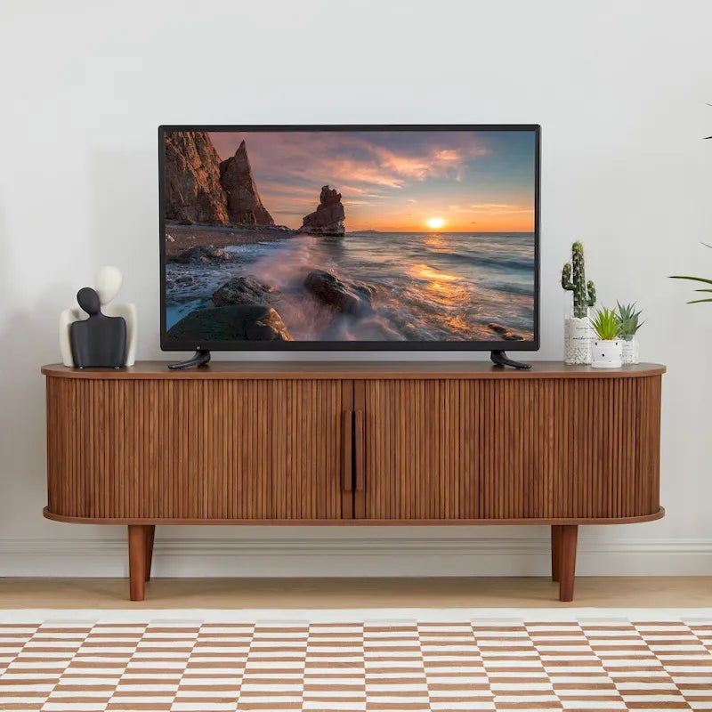 Meuble TV en bois de 160 cm pour téléviseurs jusqu'à 70 pouces