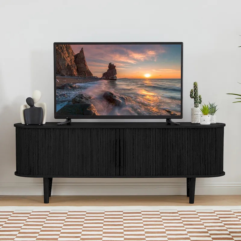 Meuble TV en bois de 160 cm pour téléviseurs jusqu'à 70 pouces