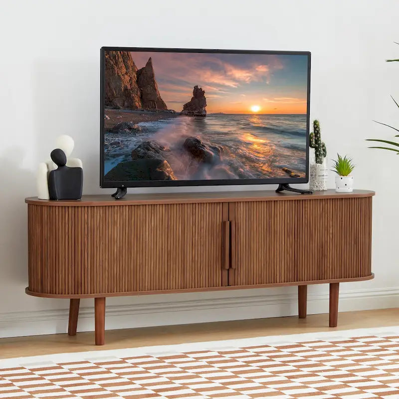 Meuble TV en bois de 160 cm pour téléviseurs jusqu'à 70 pouces