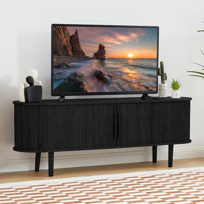 Meuble TV en bois de 160 cm pour téléviseurs jusqu'à 70 pouces