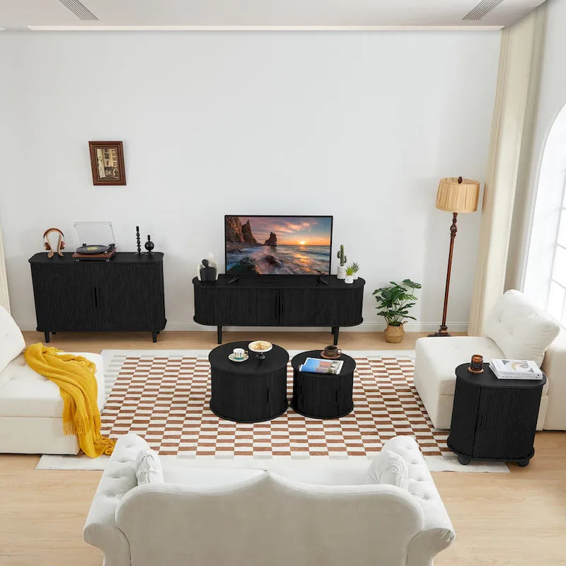 Meuble TV en bois de 160 cm pour téléviseurs jusqu'à 70 pouces