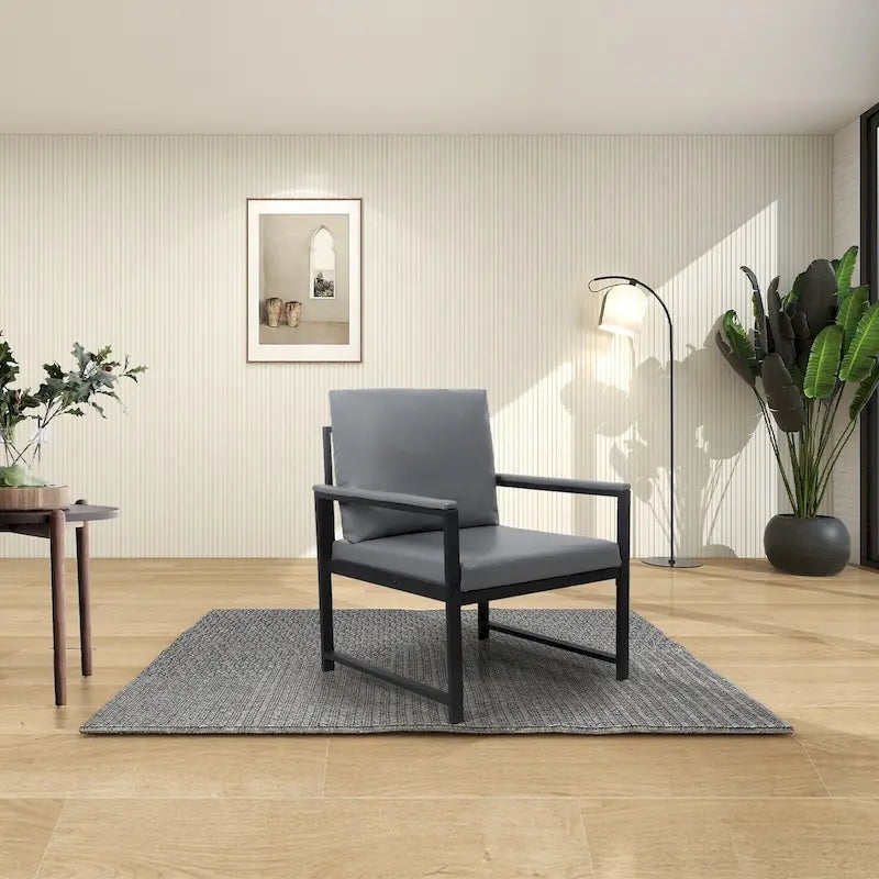 Fauteuil moderne de 74 cm avec pieds antidérapants et cadre métallique robuste