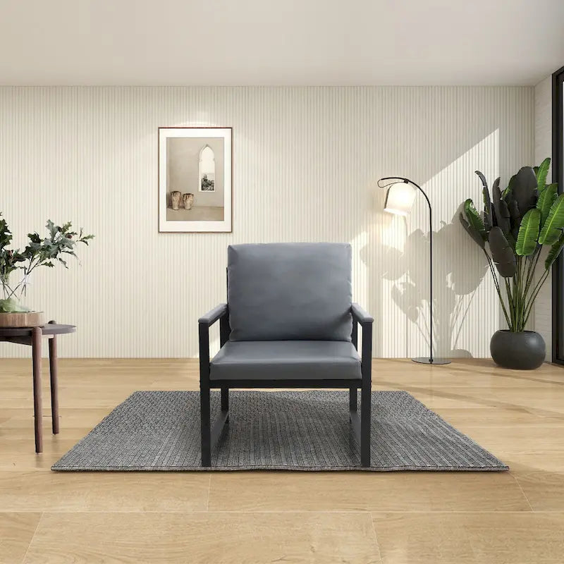 Fauteuil moderne de 74 cm avec pieds antidérapants et cadre métallique robuste