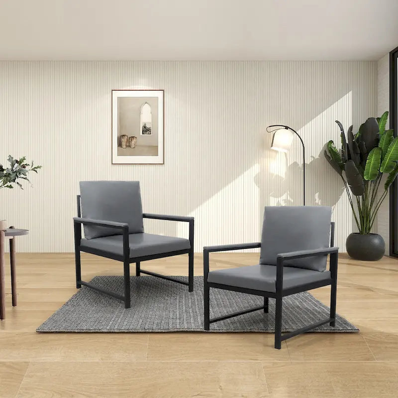 Fauteuil moderne de 74 cm avec pieds antidérapants et cadre métallique robuste