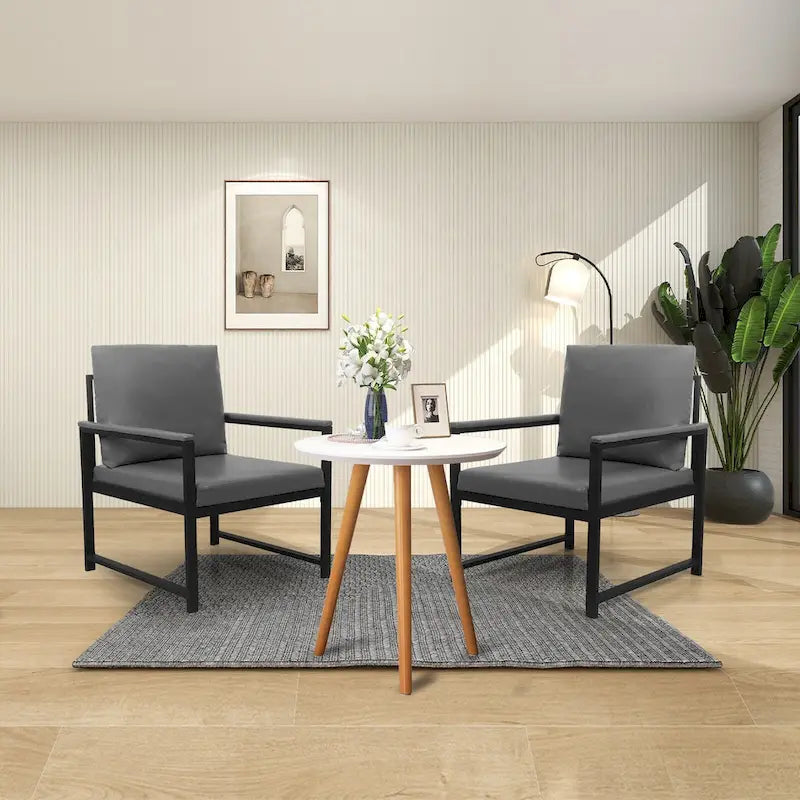 Fauteuil moderne de 74 cm avec pieds antidérapants et cadre métallique robuste