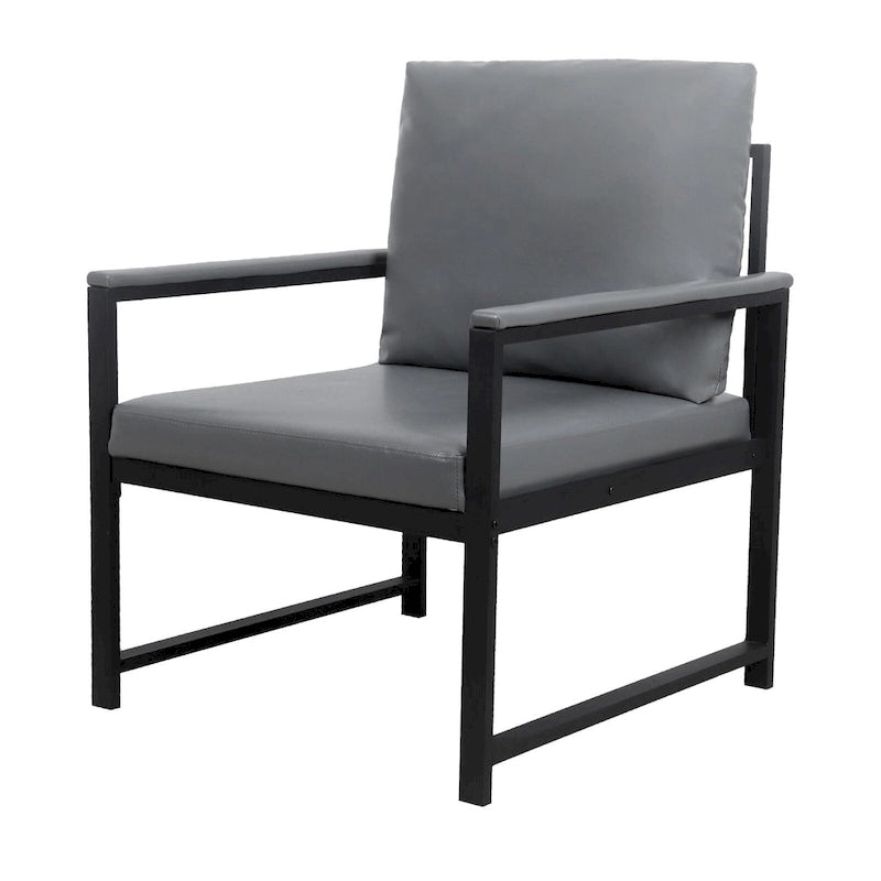 Fauteuil moderne de 74 cm avec pieds antidérapants et cadre métallique robuste