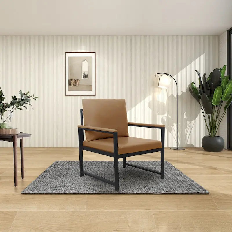 Fauteuil moderne de 74 cm avec pieds antidérapants et cadre métallique robuste