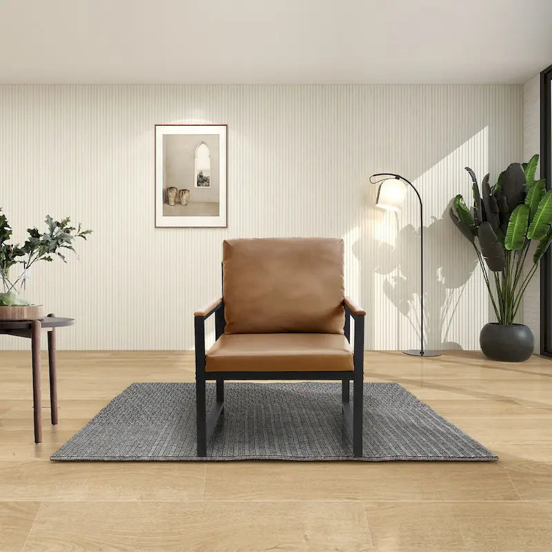 Fauteuil moderne de 74 cm avec pieds antidérapants et cadre métallique robuste