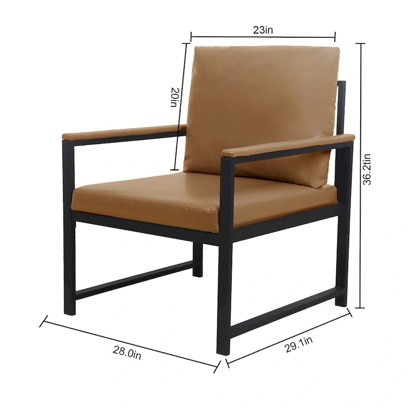 Fauteuil moderne de 74 cm avec pieds antidérapants et cadre métallique robuste