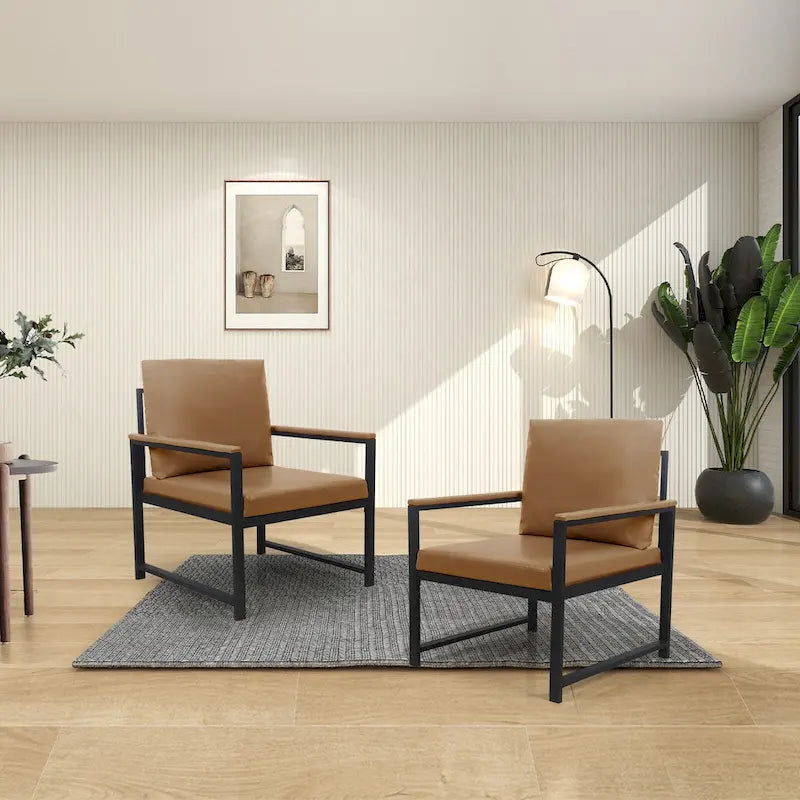 Fauteuil moderne de 74 cm avec pieds antidérapants et cadre métallique robuste