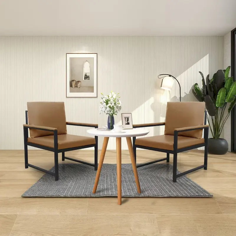 Fauteuil moderne de 74 cm avec pieds antidérapants et cadre métallique robuste