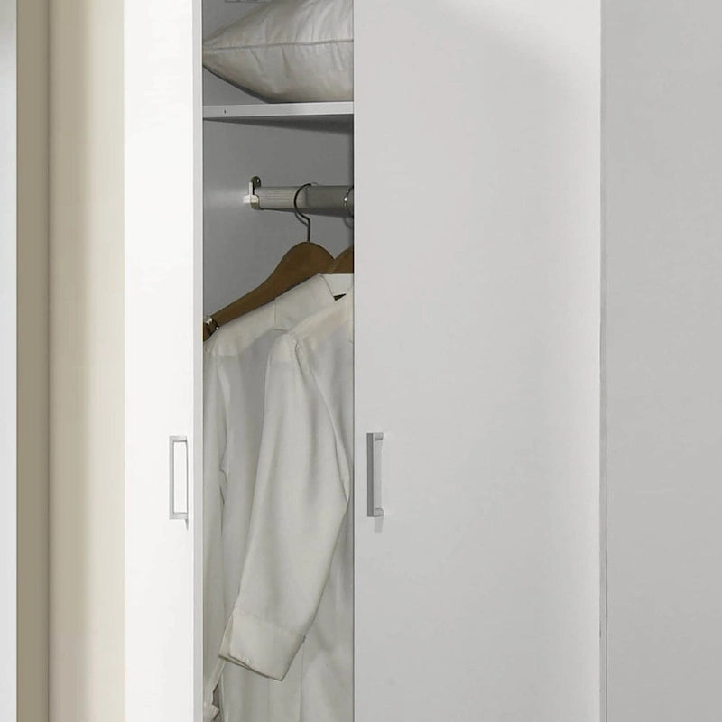 Armoire double moderne avec étagère de rangement et tringle de penderie