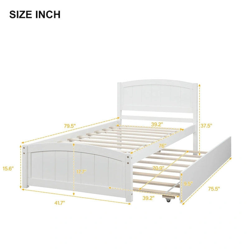 Lit plateforme Twin Pine avec lit gigogne