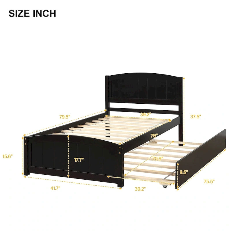 Lit plateforme Twin Pine avec lit gigogne