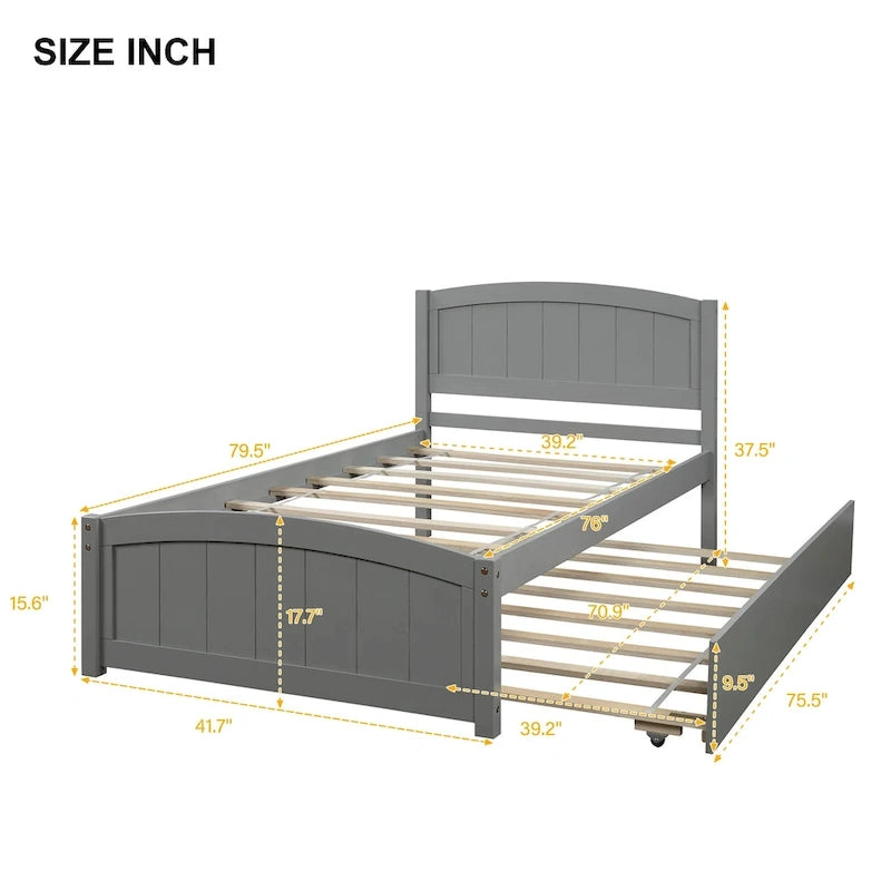 Lit plateforme Twin Pine avec lit gigogne