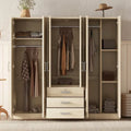 Armoire 6 portes en bois avec 3 tiroirs
