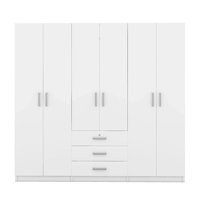 Armoire 6 portes en bois avec 3 tiroirs